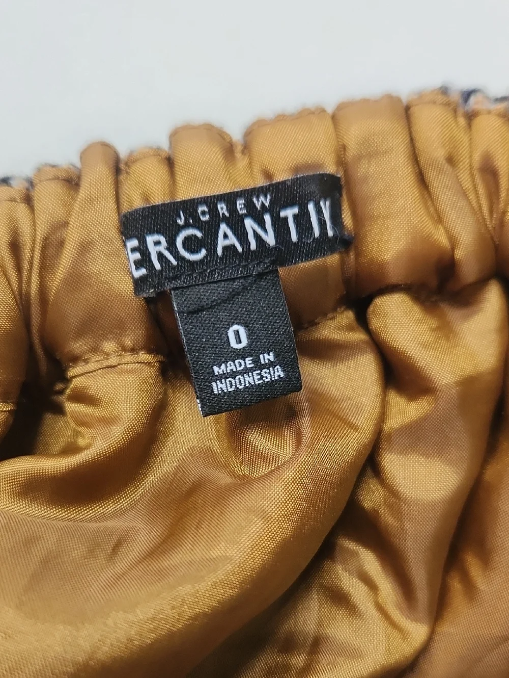 J. Crew Mercantile Brown & Black Houndstooth Ruffle Hem Mini Skirt